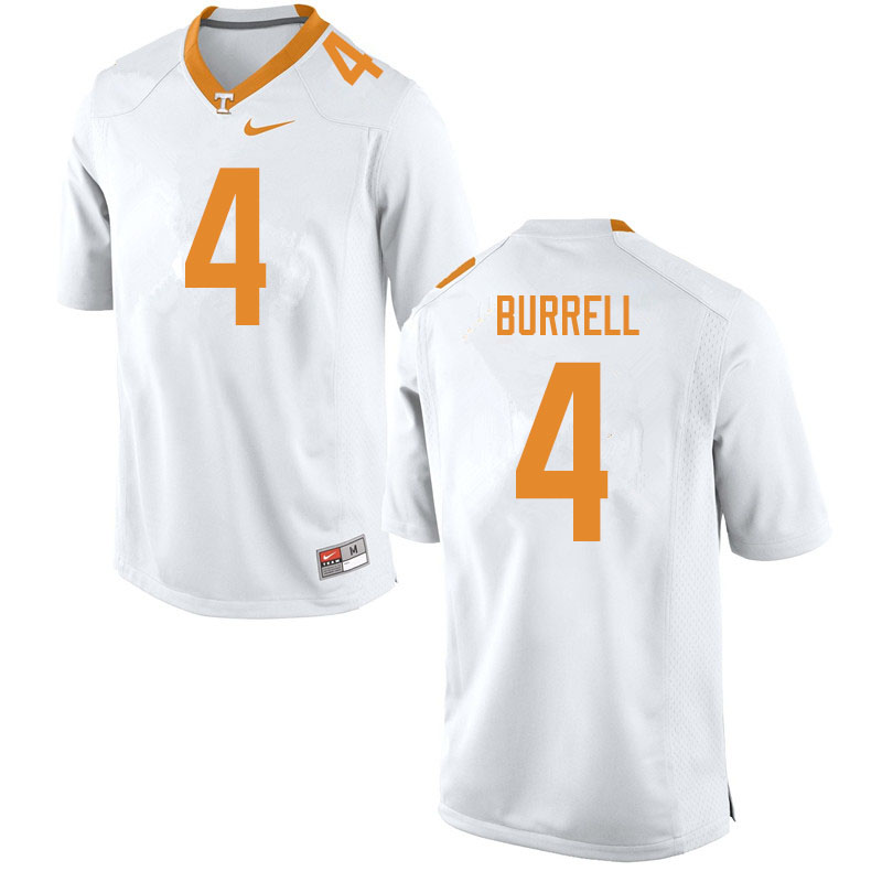 Men #4 Warren Burrell Tennessee Volunteers College Football Jerseys Sale-White
